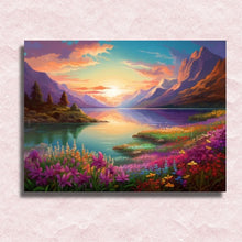 Laad de afbeelding in de galerijviewer, Lake in Alps Canvas - Schilderen op nummer winkel