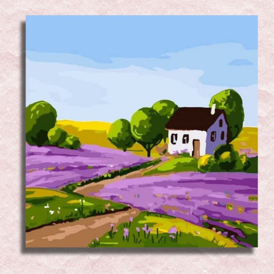 Lavendel-Landhaus-Leinwand – Malen-nach-Zahlen-Shop