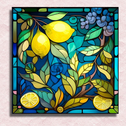 Lemon Stained Glass Art Canvas - Paint by numbers