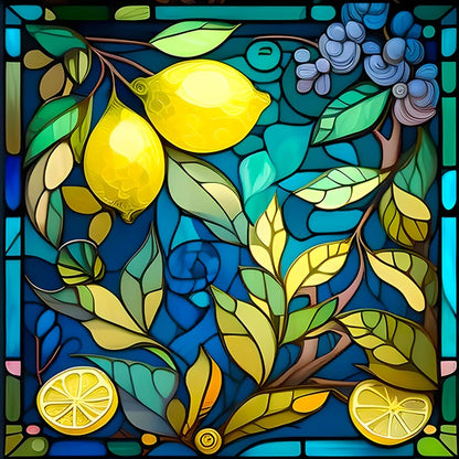 Lemon Stained Glass Art - Paint by numbers