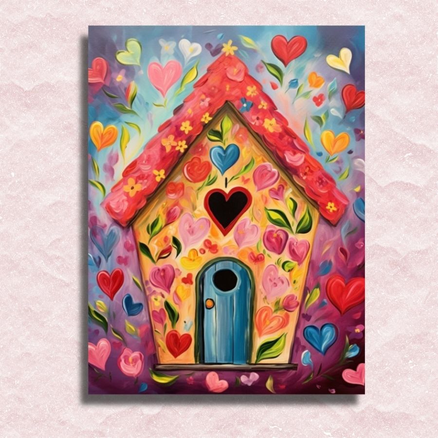 Lovely Birdhouse Canvas - Painting by numbers shop