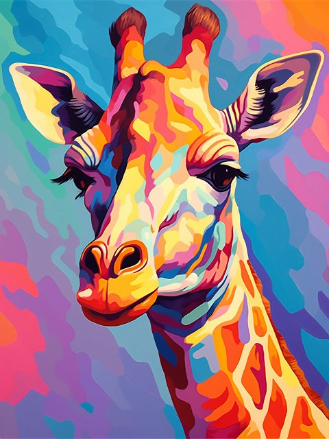 Colorful Giraffe - Paint by Numbers – Painting By Numbers Shop