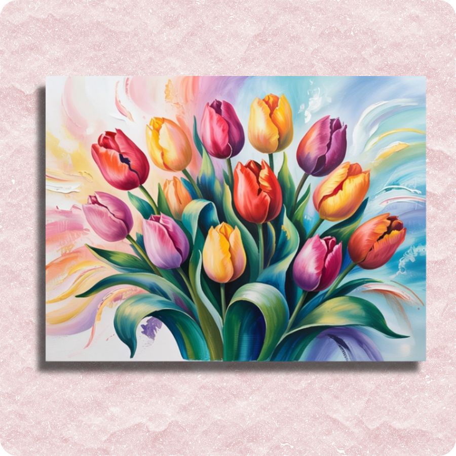 Magnificient Colorful Tulips Canvas - Paint by numbers