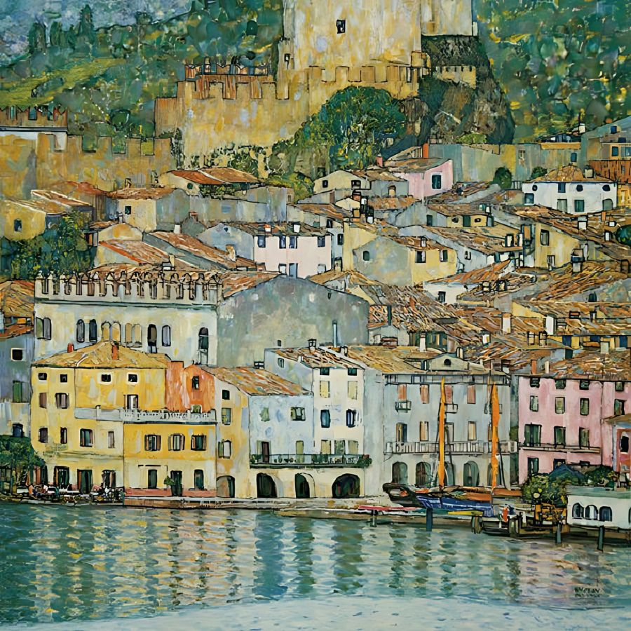 Gustav Klimt - Malcesine Lake Garda - Paint by numbers
