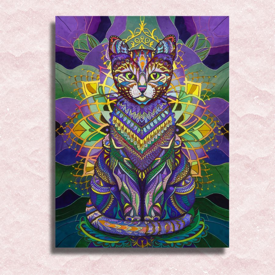 Mandala Cat Canvas - Painting by numbers shop