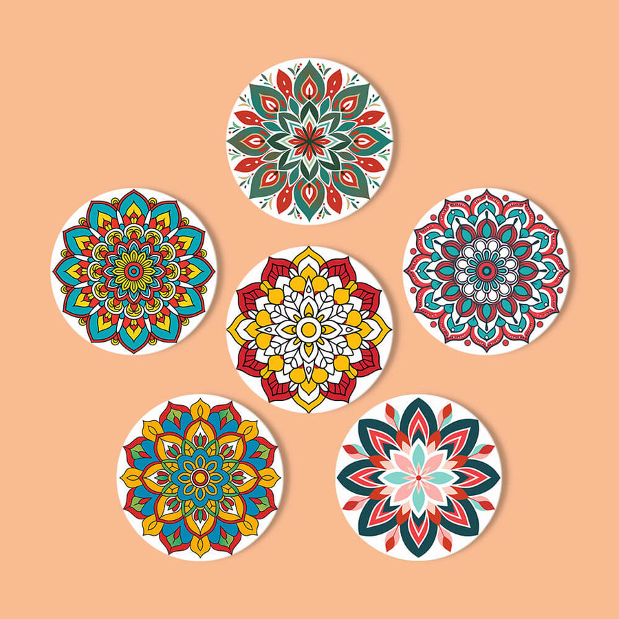 Mandala Coasters 6 Pack Paint by Numbers - Paint by numbers