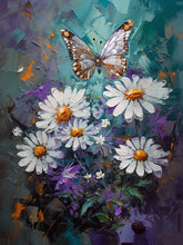 Bild in den Galerie-Viewer laden, Wiesengänseblümchen und Schmetterling – Malen nach Zahlen