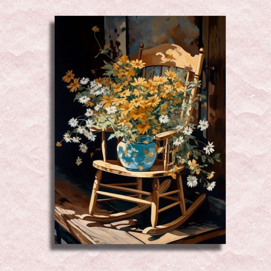 Meadow Flowers on Chair Canvas - Painting by numbers shop