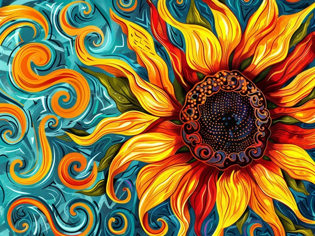 Melodic Sunflower - Paint by numbers