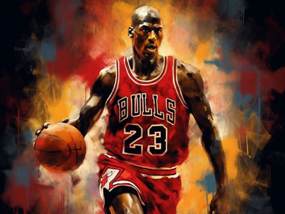 Michael Jordan - Schilderen op nummer winkel