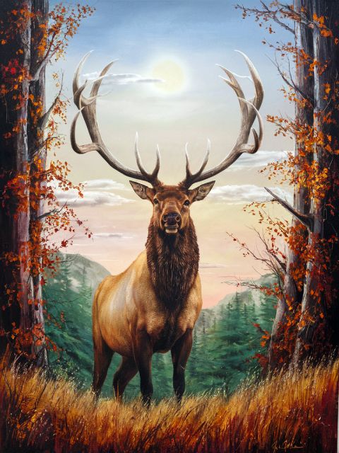 Mighty Elk in Forrest - Schilderen op nummerwinkel