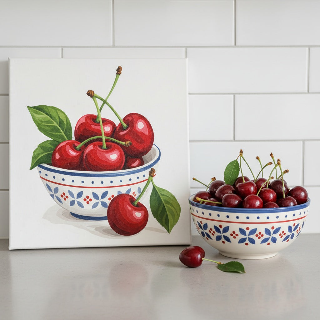 Mini Cherries - paint by numbers kit