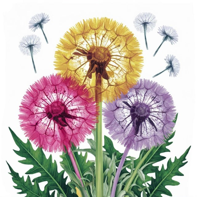 Mini Colorful Dandelions - Paint by numbers