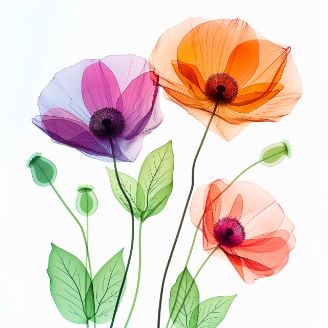 Mini Colorful Poppies - Paint by numbers