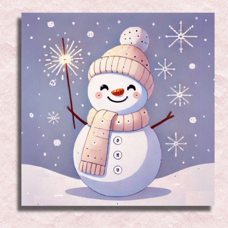 Mini Frosty Snowman Canvas - Paint by numbers