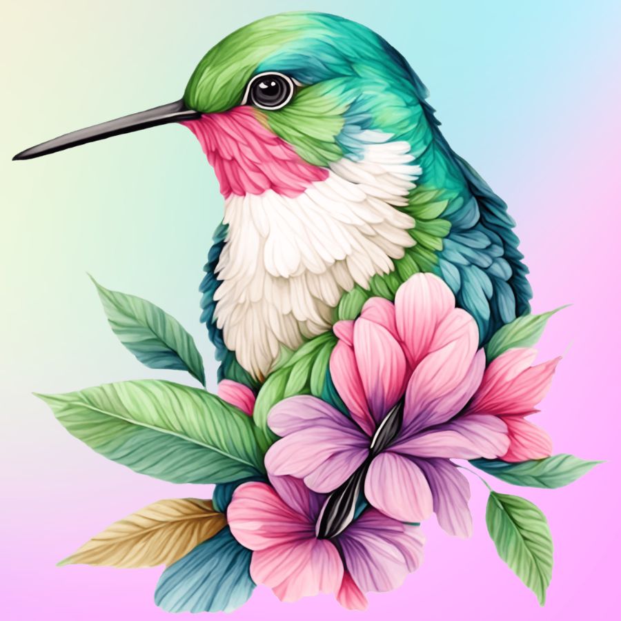 Mini Hummingbird - Paint by numbers