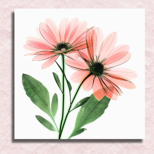 Mini Pink Daisies Canvas - Paint by numbers