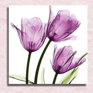 Mini Violet Tulips Canvas - Painting by numbers shop