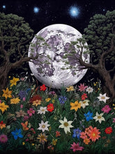 Laad afbeelding in Gallery viewer, Moon Stars en Flowers Paint by Numbers