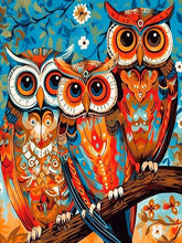 Laad de afbeelding in de Gallery-viewer, Mosaic Owls Paint by Numbers