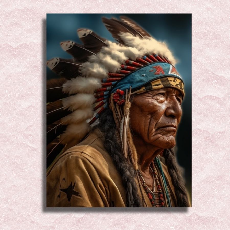 Native American Chief Canvas - Schilderij op nummerwinkel