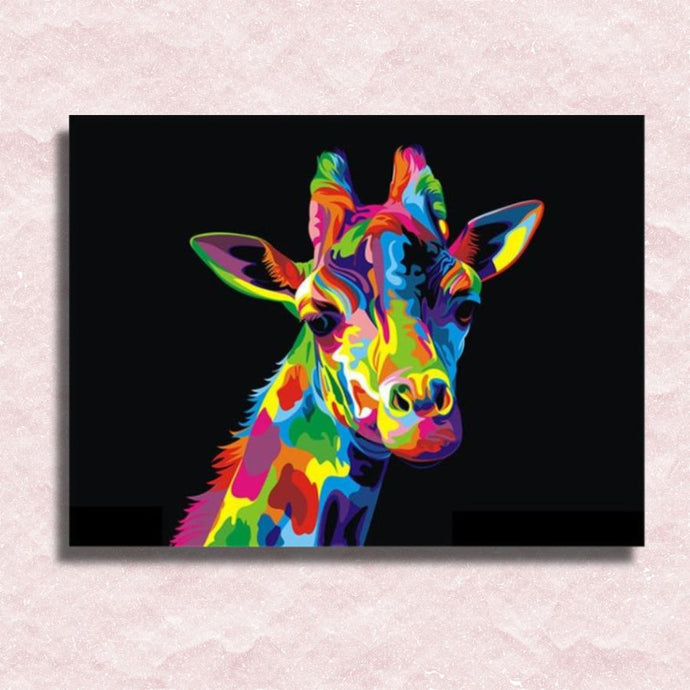 Neon Giraffe Canvas - Paint by numbers