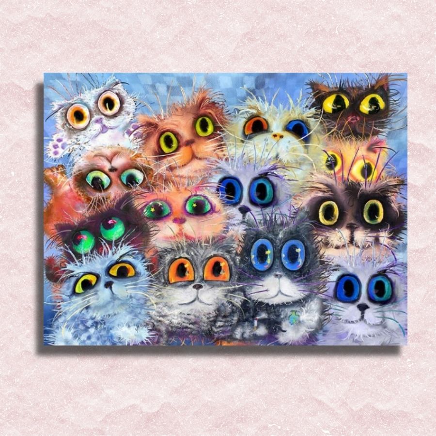 One Thousand Cats Eyes Canvas - Painting by numbers shop