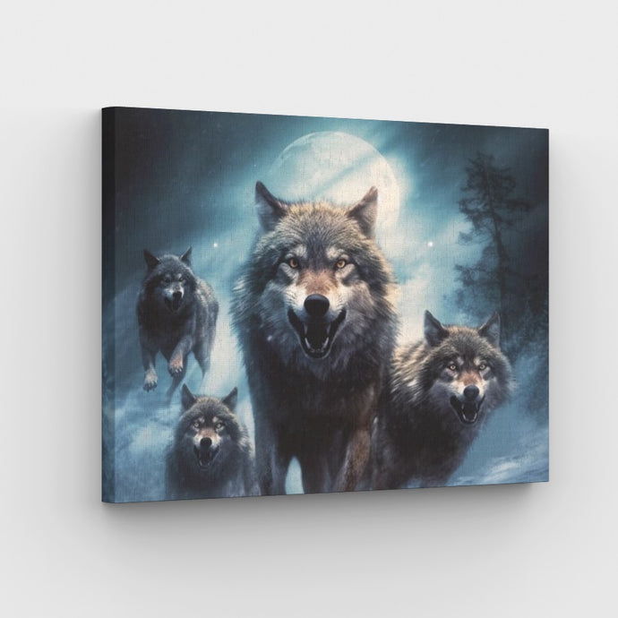 Pack of Wolves Canvas - Painting by numbers shop