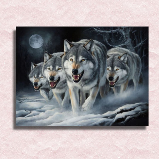 Leinwand „Rudel Wölfe“ – Malen-nach-Zahlen-Shop