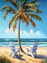 Laden Sie das Bild in den Galerie-Viewer, Beach und Palm Paint by Numbers