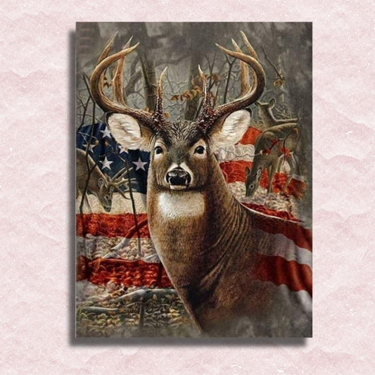 Patriotic Deer Canvas - Painting by numbers shop