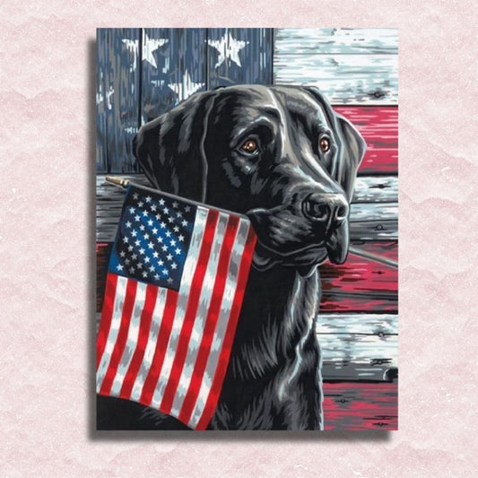 Patriotischer Hund Leinwand - Malen-nach-Zahlen-Shop