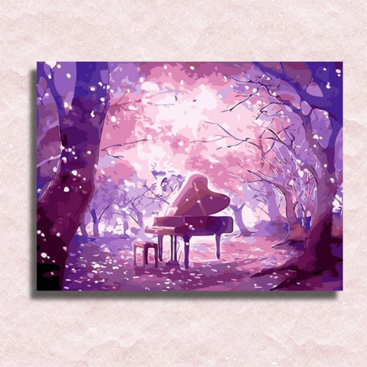 Klavier in Frühlingsblüten-Leinwand – Malen-nach-Zahlen-Shop
