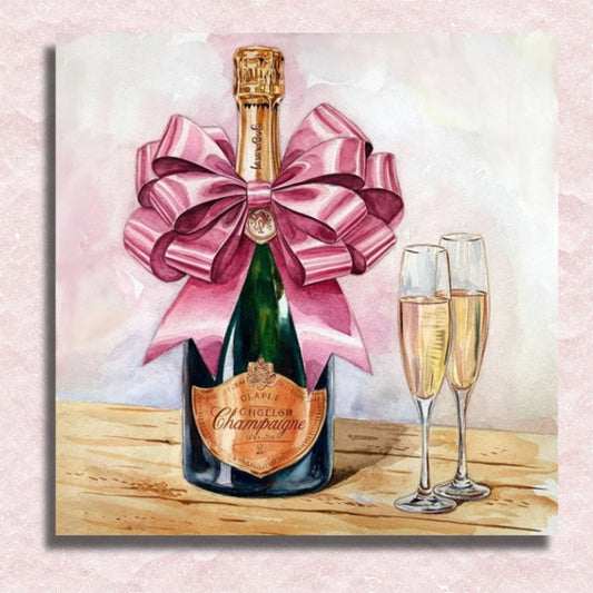 Pink Champagne Charm Canvas - Paint by numbers