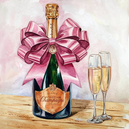 Pink Champagne Charm - Paint by numbers