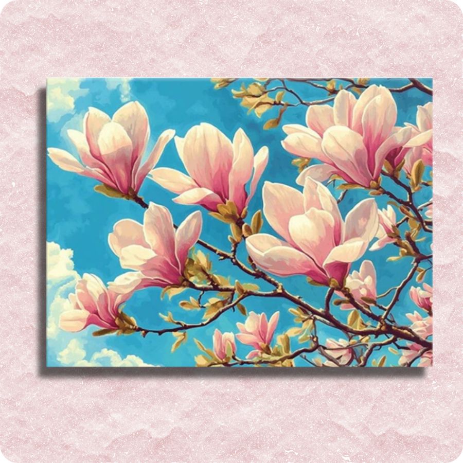 Pink Magnolia Canvas - Paint by numbers