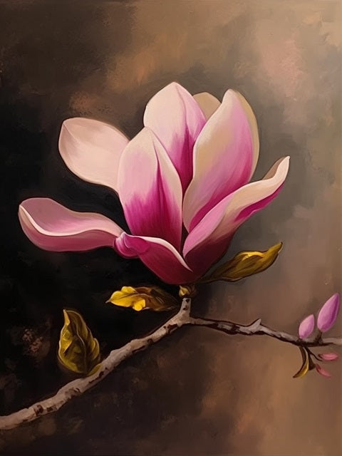 Pink Magnolia Paint by Numbers