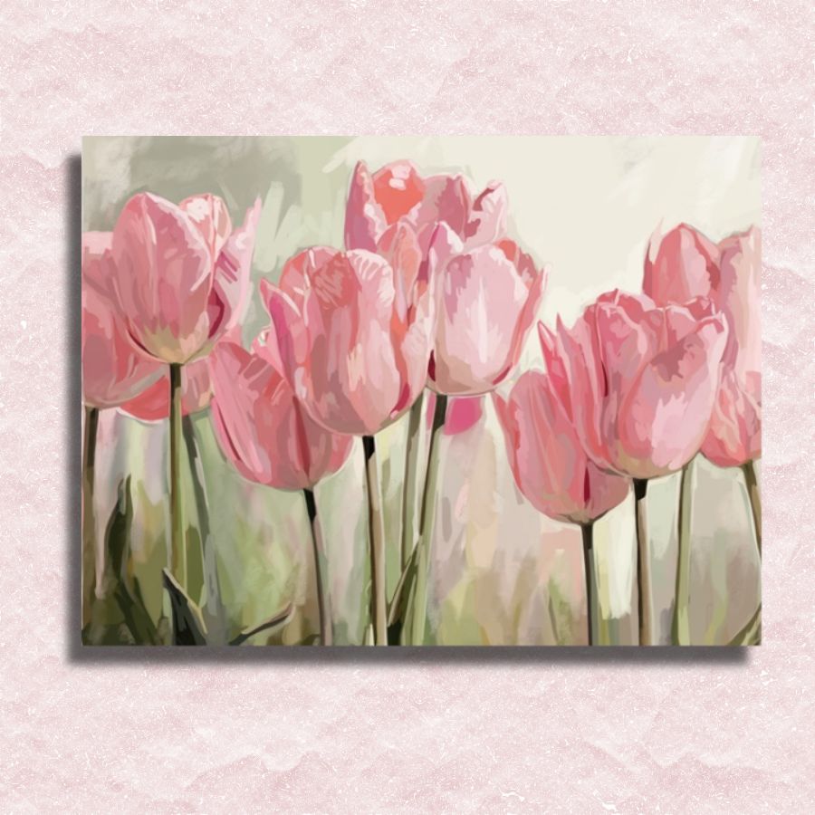 Pink Tulips Canvas - Paint by numbers