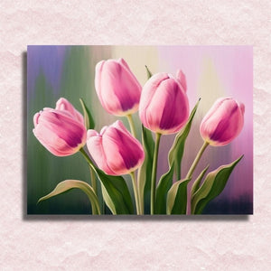 Leinwand mit rosa Tulpen – Malen-nach-Zahlen-Shop