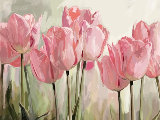 Pink Tulips - Paint by numbers