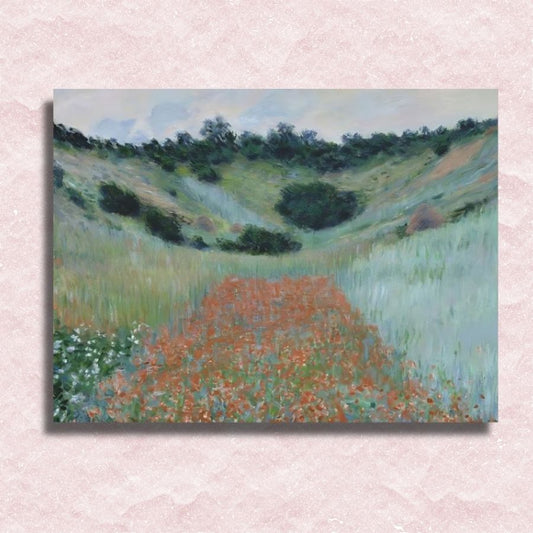 Claude Monet - Klaprozenveld in een hol canvas - Winkel voor schilderen op nummer
