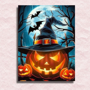 Pumpkin at night Canvas - Paint by numbers