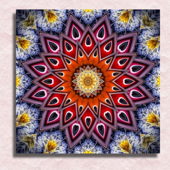 Purple Heart Mandala Canvas - Painting by numbers shop