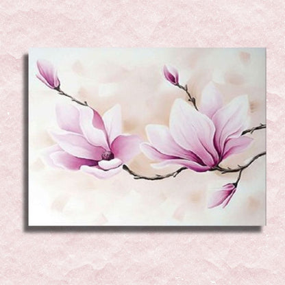 Lila Magnolienblüten auf Leinwand – Malen-nach-Zahlen-Shop