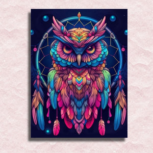 Colorful Owl Dreamcatcher Canvas - Painting by numbers shop