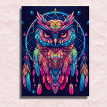 Laden Sie das Bild in den Galerie-Viewer, Purple Owl Dreamcatcher Canvas – Malen-nach-Zahlen-Shop