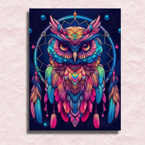 Purple Owl Dreamcatcher Canvas - Painting by numbers shop