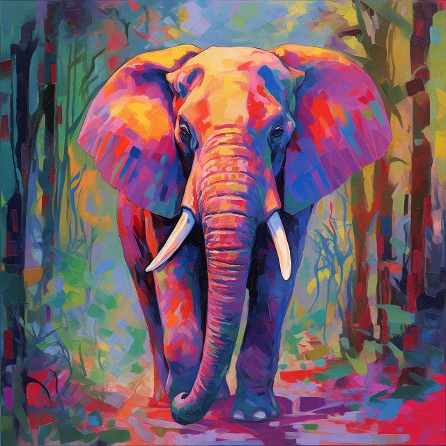 Rainbow Elephant - Painting by numbers shop