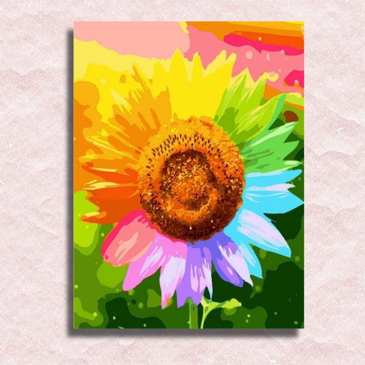 Rainbow Sunflower Canvas - Paint by numbers
