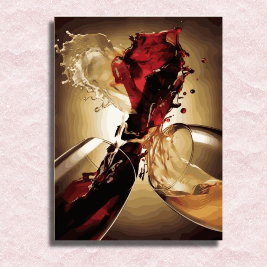 Red Loves White Wine Canvas - Paint by numbers